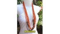 Beads Necklaces Sequins Multi Strand Wooden